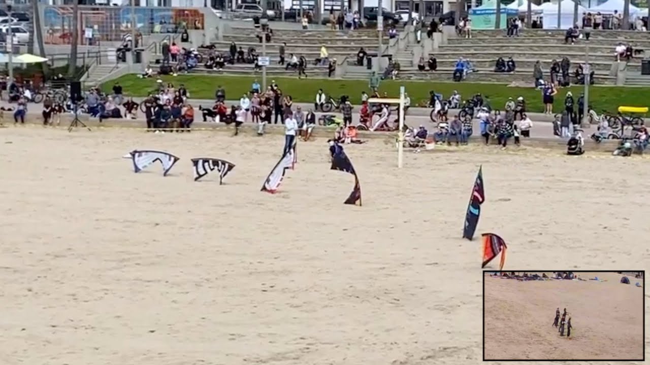 Team KiteLife flying Wicked at Kite Party in Huntington Beach, California